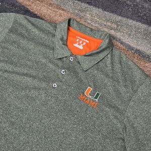University of Miami Hurricanes Performance Polo Shirt Mens XL Embroidered Logo